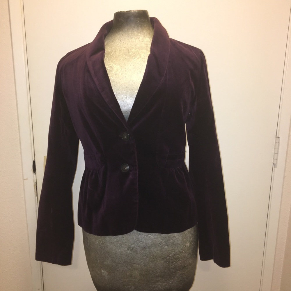 J crew velvet eggplant blazer classic - Picture 3 of 7